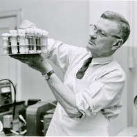 #5: In his WSC laboratory, N.S. Golding, on April 19, 1955. 